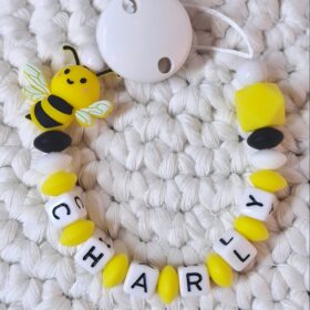 💛Schnullerkette "CHARLY" 🐝🖤