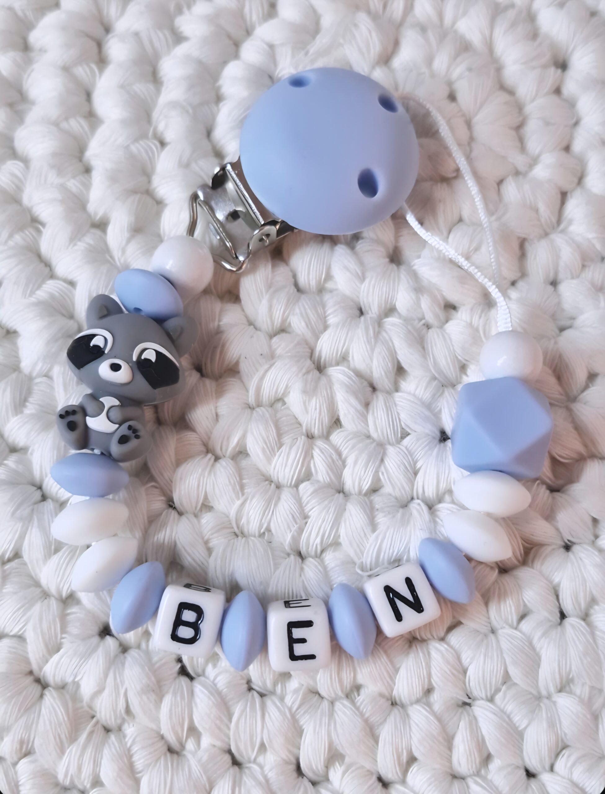 🦝 Schnullerkette "BEN"🩵🦝
