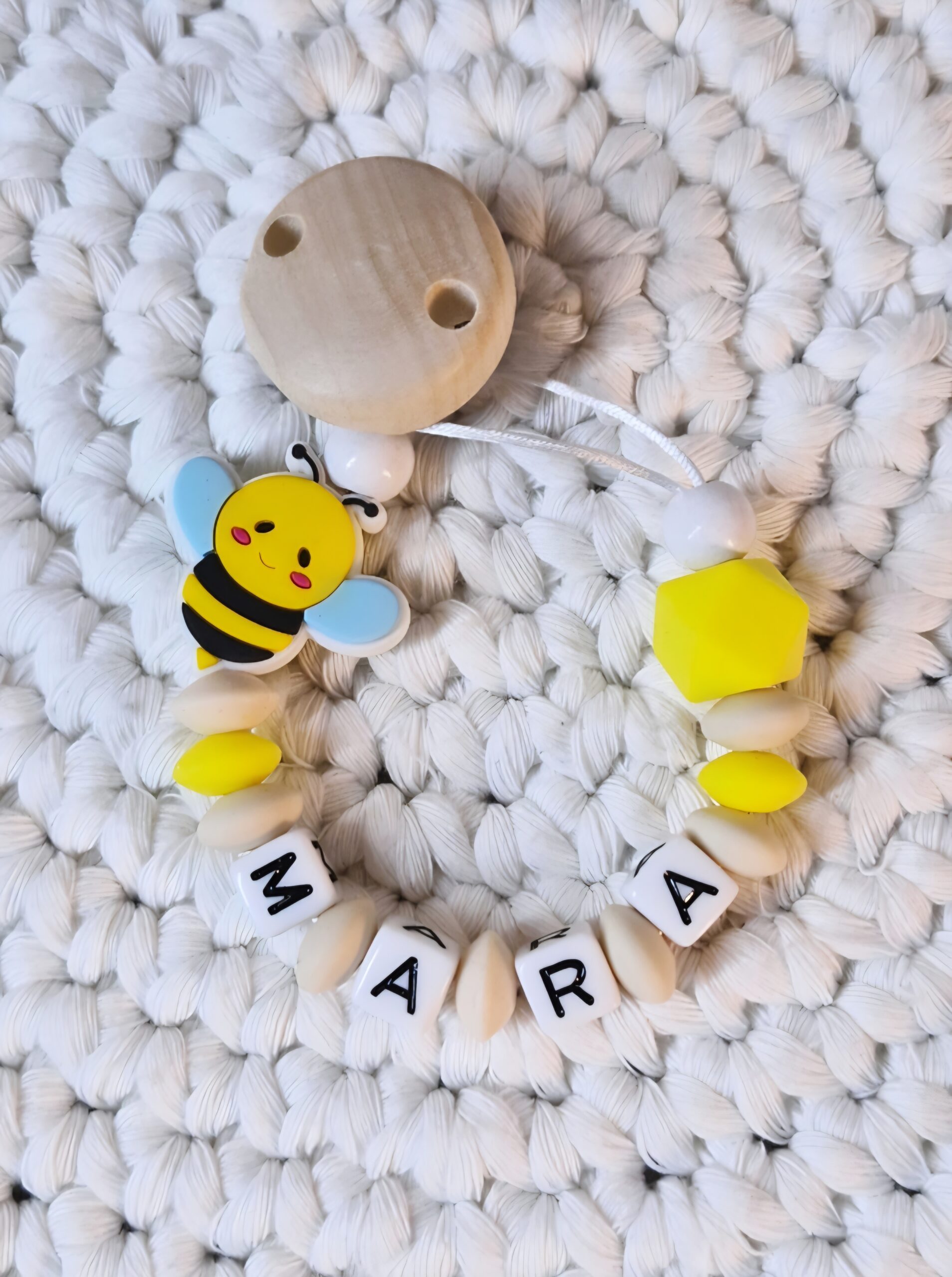 💛Schnullerkette "MARA" 🐝💛