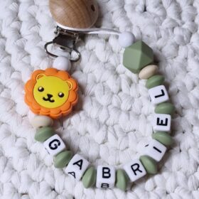 💚Schnullerkette "GABRIEL" 🦁💚