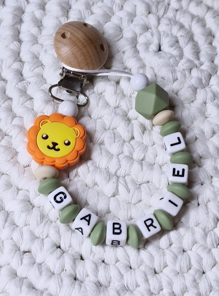 💚Schnullerkette "GABRIEL" 🦁💚