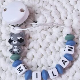 💚Schnullerkette "MILAN"🦝🩵