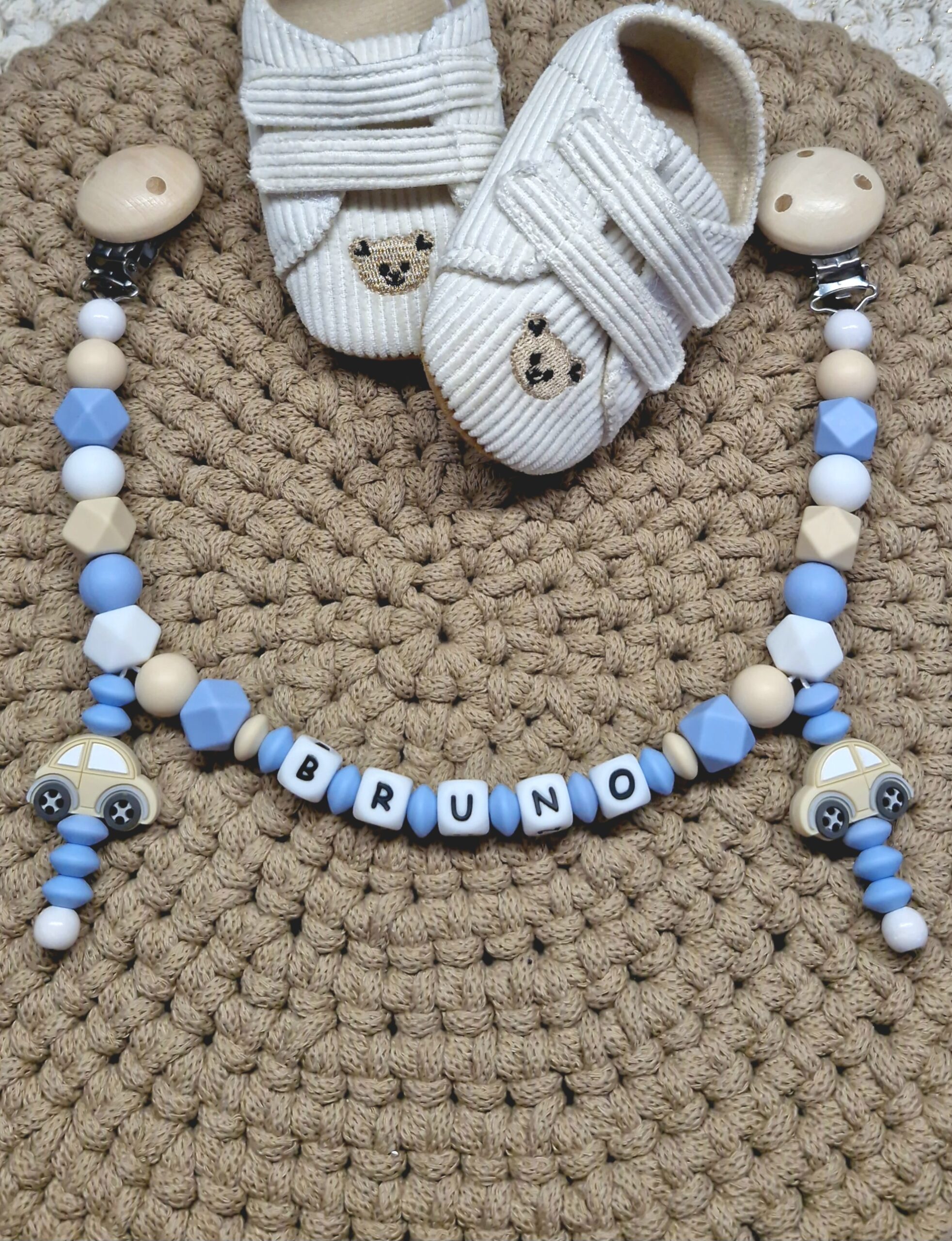 🚙Kinderwagenkette "BRUNO" 🩵