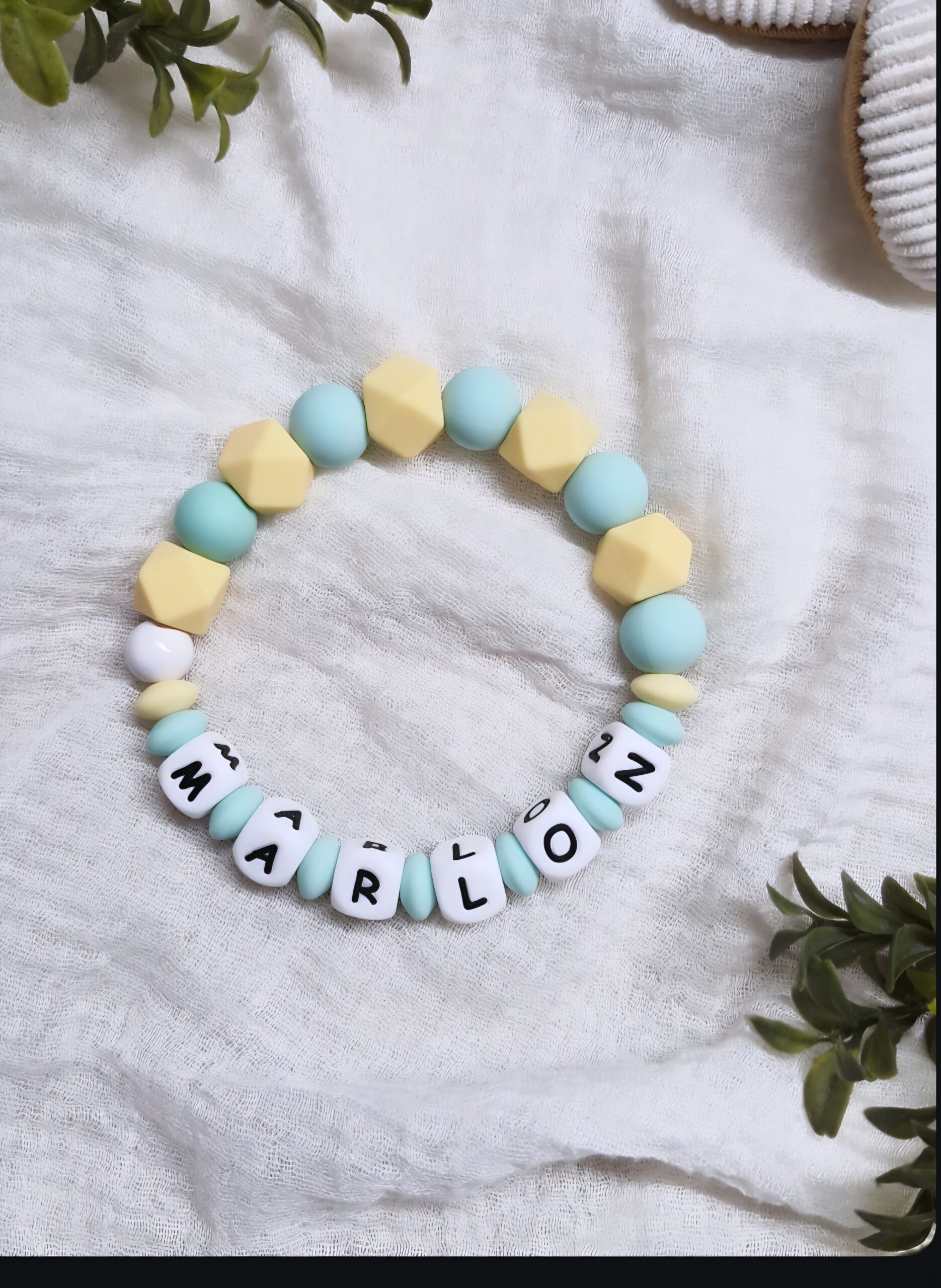 💛Beißring/ Greifring "MARLON"💛💚