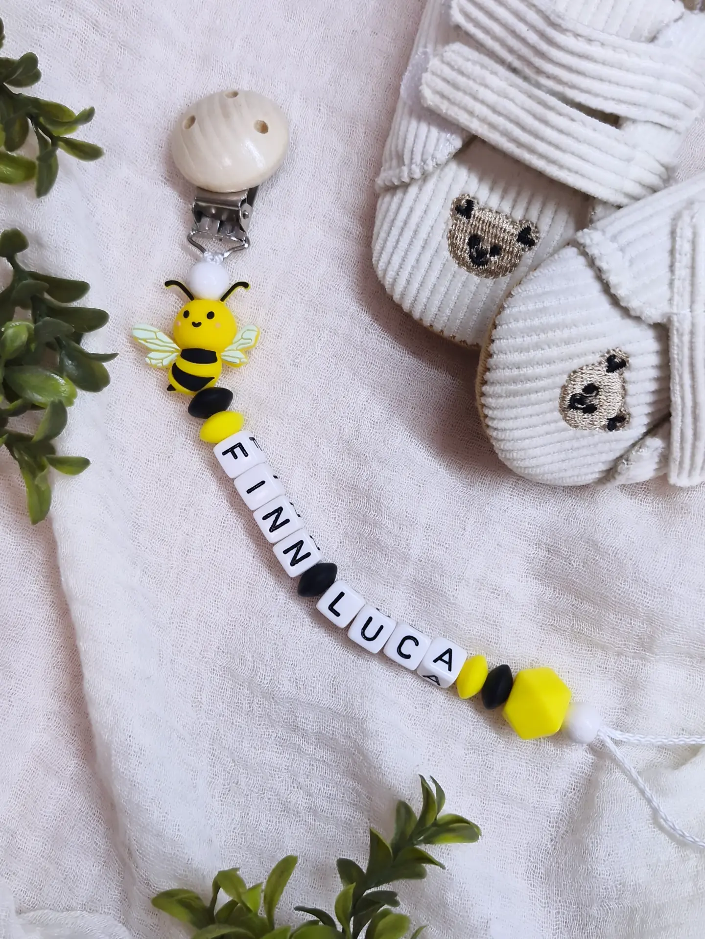 💛Schnullerkette "CHARLY" 🐝🖤