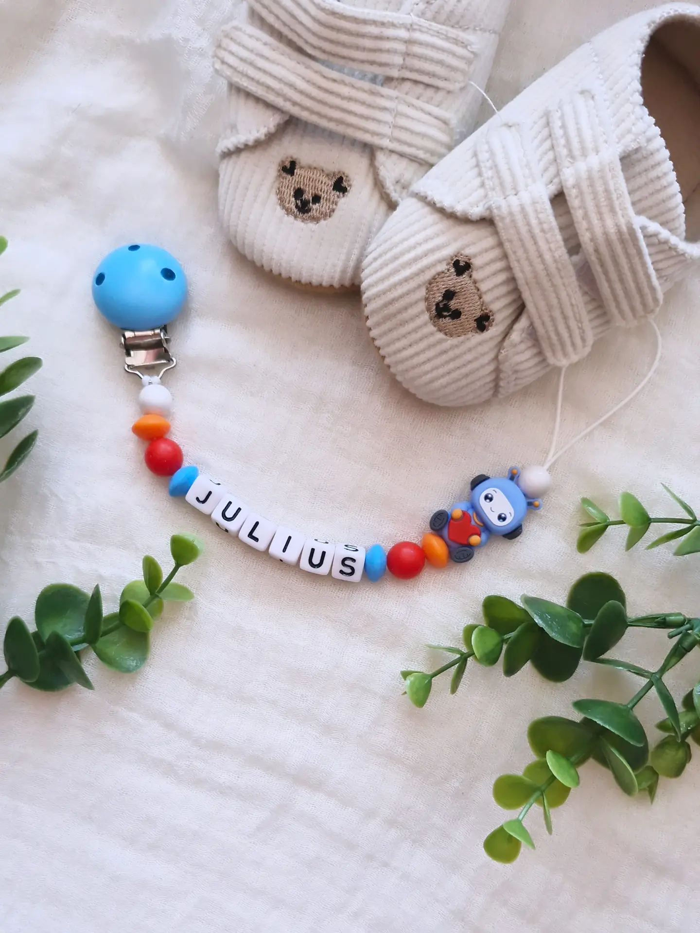 💙Schnullerkette "JULIUS" 🧡