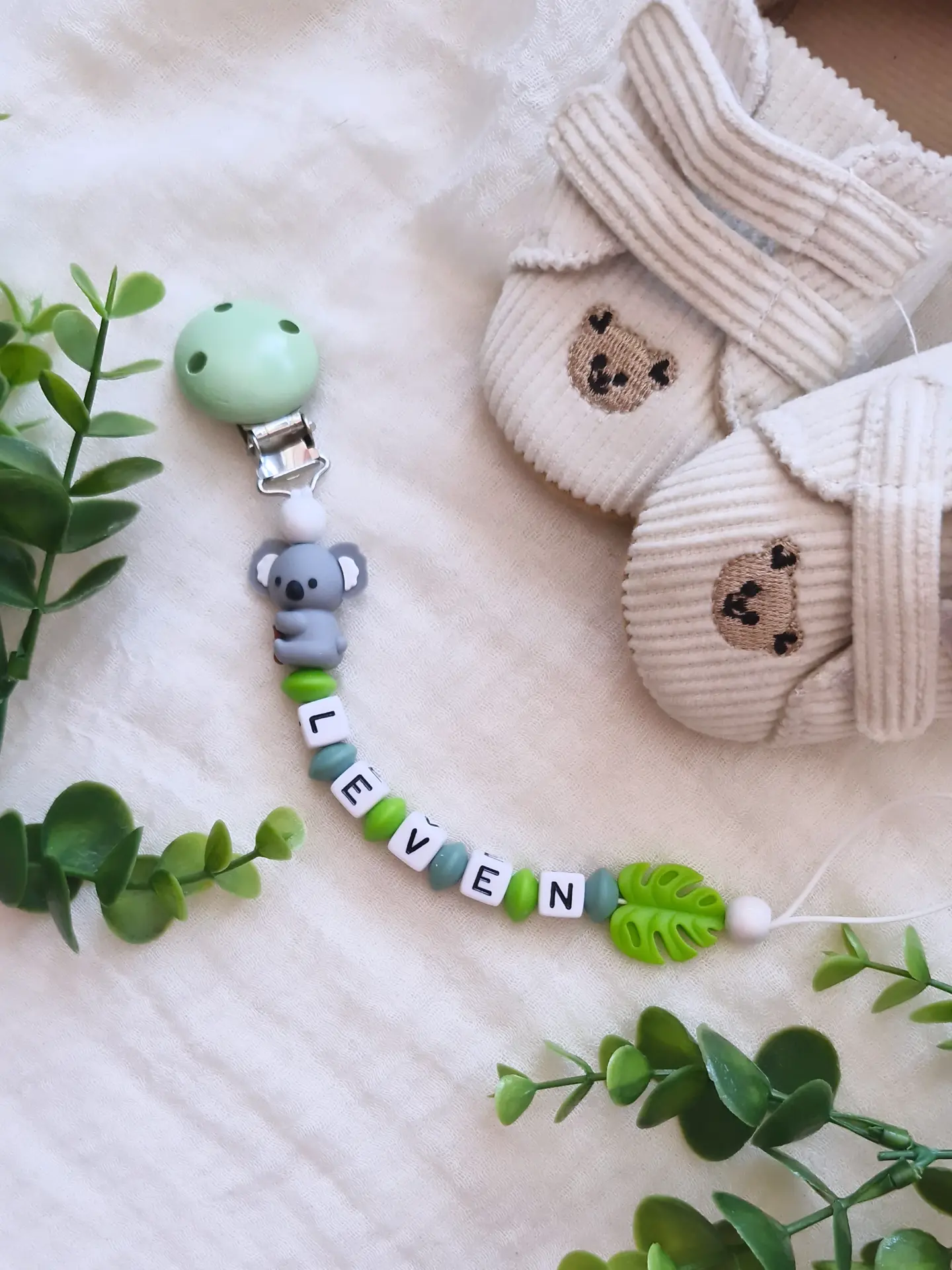 🍃Schnullerkette "LEVEN" 🐨